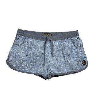 United By Blue Board Shorts Womens Size Large Blue Printed Mid Rise Quick Dry